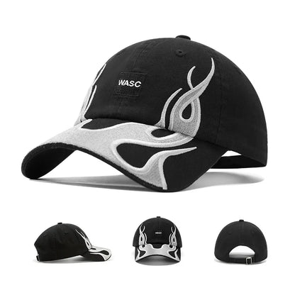 Flame Cotton Washed Baseball Hats