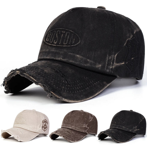 Unisex Boston Hole Washing Embroidery Baseball Caps Spring Autumn
