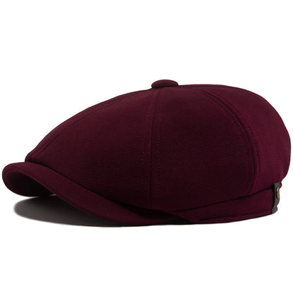 Spring Autumn Solid Patchwork Vintage Newsboy Cap