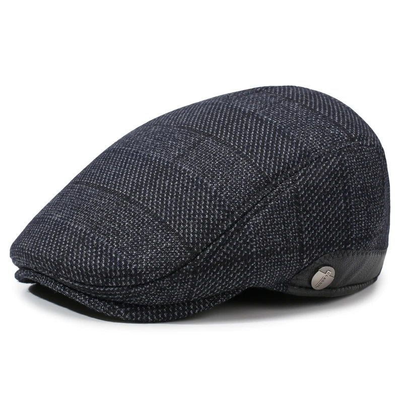 Men's Vintage British Style Beret, Autumn Winter Warm Newsboy Cap