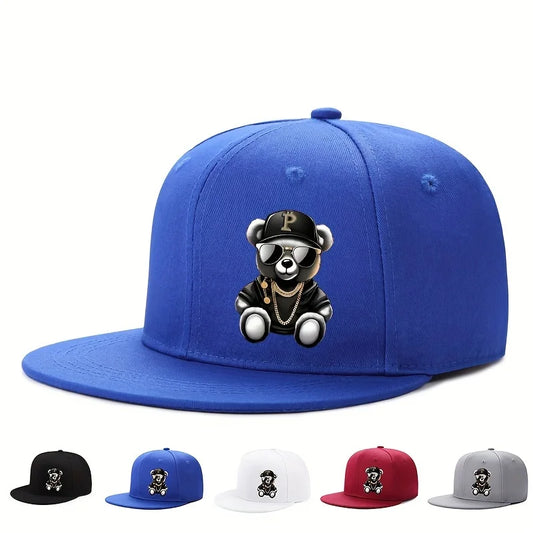Cartoon Bear Printed Hip Hop Baseball Cap for Men and Women