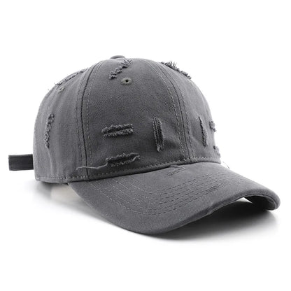 Vintage Distressed Baseball Cap, Casual Adjustable Cotton Hat