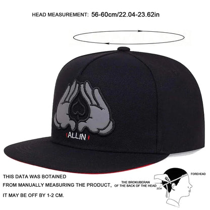 Brooklyn Black Cotton Hip Hop Snapback Hat for Men Women Adult