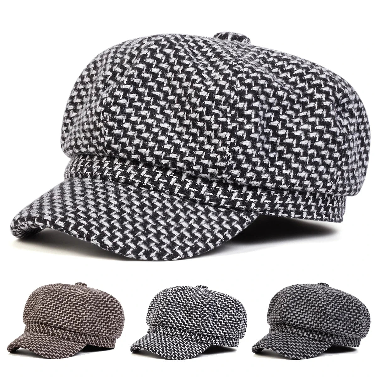 Unisex Thousand Bird Grid Personality Newsboy Hat