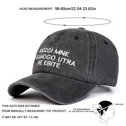 Unisex Letter Embroidery Washed Baseball Cap Spring Autumn