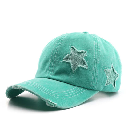 Four Seasons Cotton Star Embroidery Casquette Baseball Cap