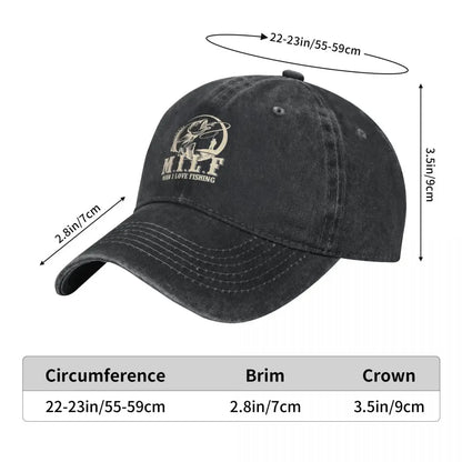 Fashion MILF Man I Love Fishing Baseball Cap Unisex Style Distressed Cotton Sun Cap
