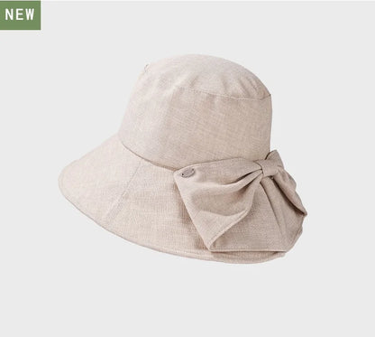 Cotton-Linen Sun Hat For Women Solid Color Fisherman's Hat Solid Color Sun Hat