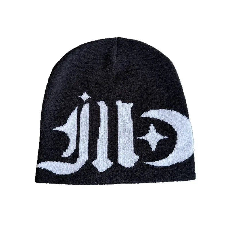 Fashion Jacquard Skull Cap Trendy Letter Knit Beanies