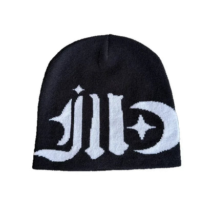 Fashion Jacquard Skull Cap Trendy Letter Knit Beanies