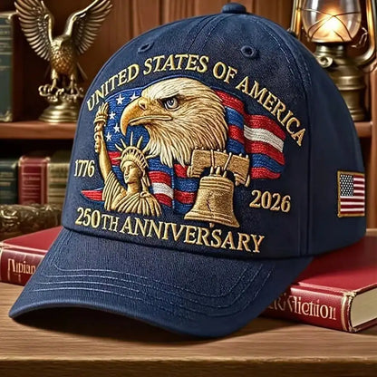 1pc Men's USA 250th Anniversary 1776-2026 Patriotic Baseball Cap
