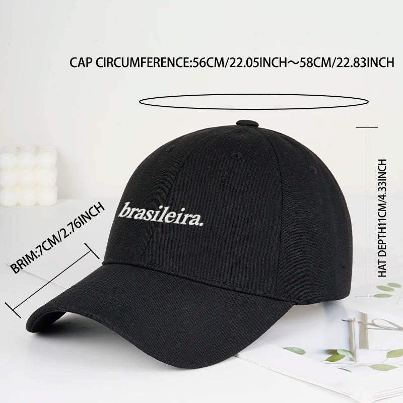 "Brasileira" Embroidered Multi-color Baseball Cap For Men Women