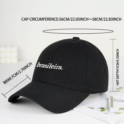 "Brasileira" Embroidered Multi-color Baseball Cap For Men Women