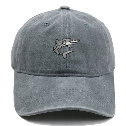 Shark Embroidery Design Baseball Cap