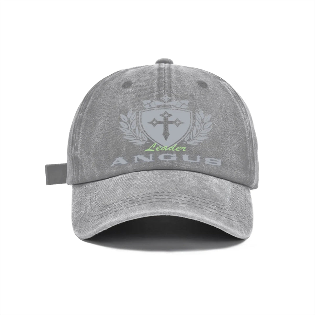 Vintage Washed Baseball Cap Unisex Distressed Snapback Hat Grey Cross Shield Embroidered Adjustable Dad Hat Streetwear