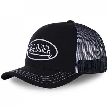 Von Dutch Letter Embroidered Mesh Baseball Hat