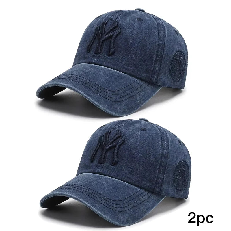 Soft Top Washed Distressed Baseball Cap Fashion Casual Men's