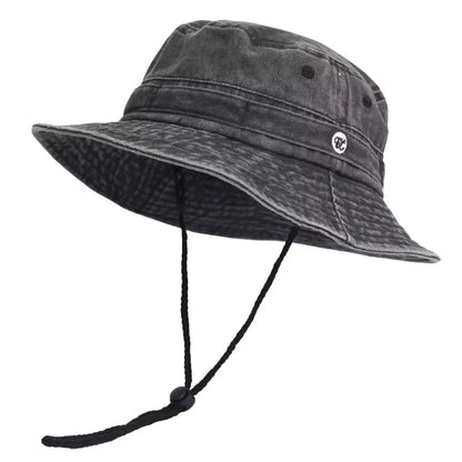 Portable Washed Cotton Bucket Hat Sun Protection Anti-UV