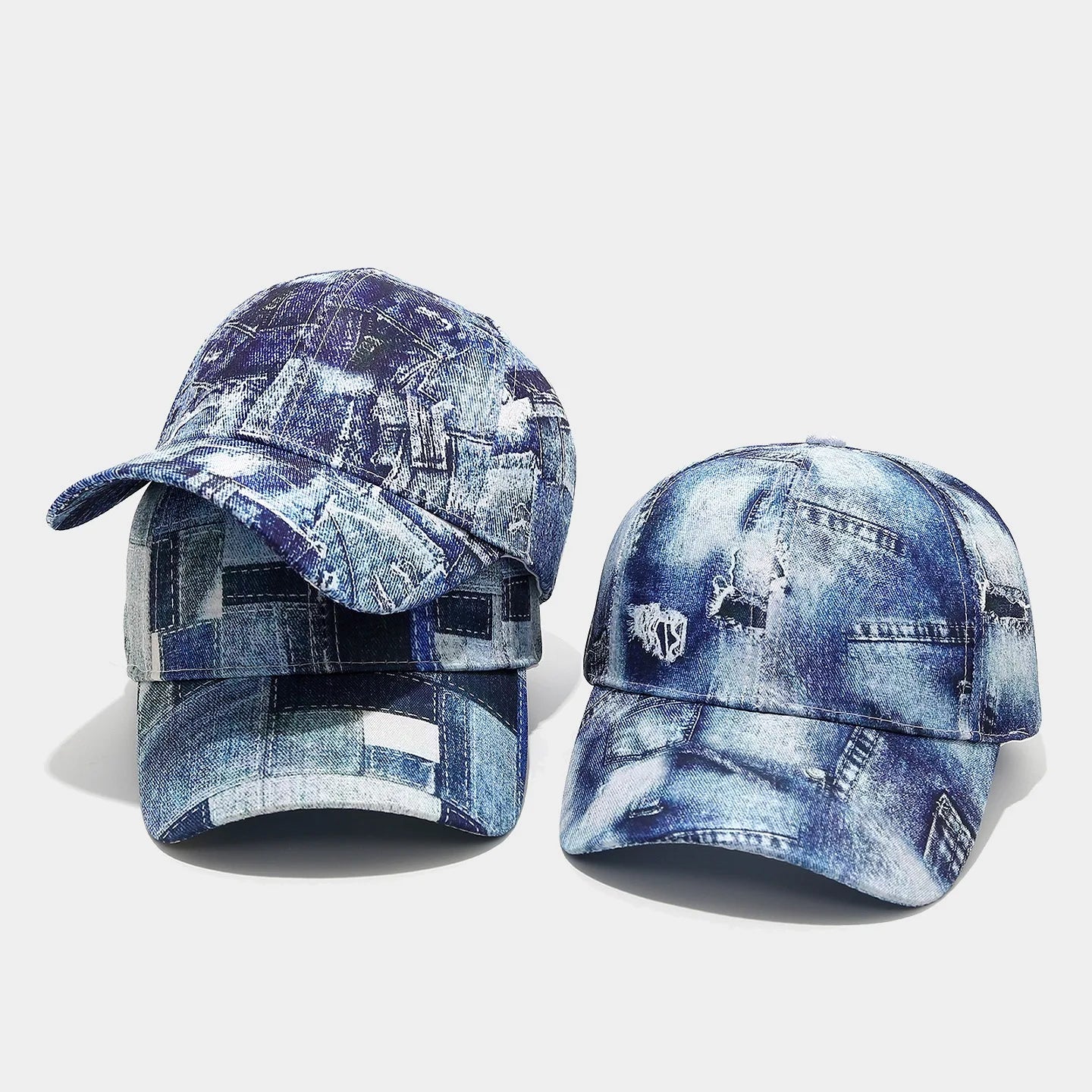 Four Seasons Sunscreen Solid Color Trend Retro Denim Baseball Hat