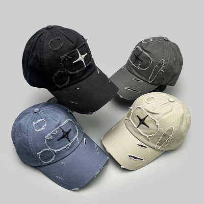 Broken Style Cross Star Letter Embroidery Baseball Hats