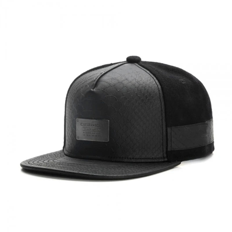 Red Black Cap Plaid Snapback Cap