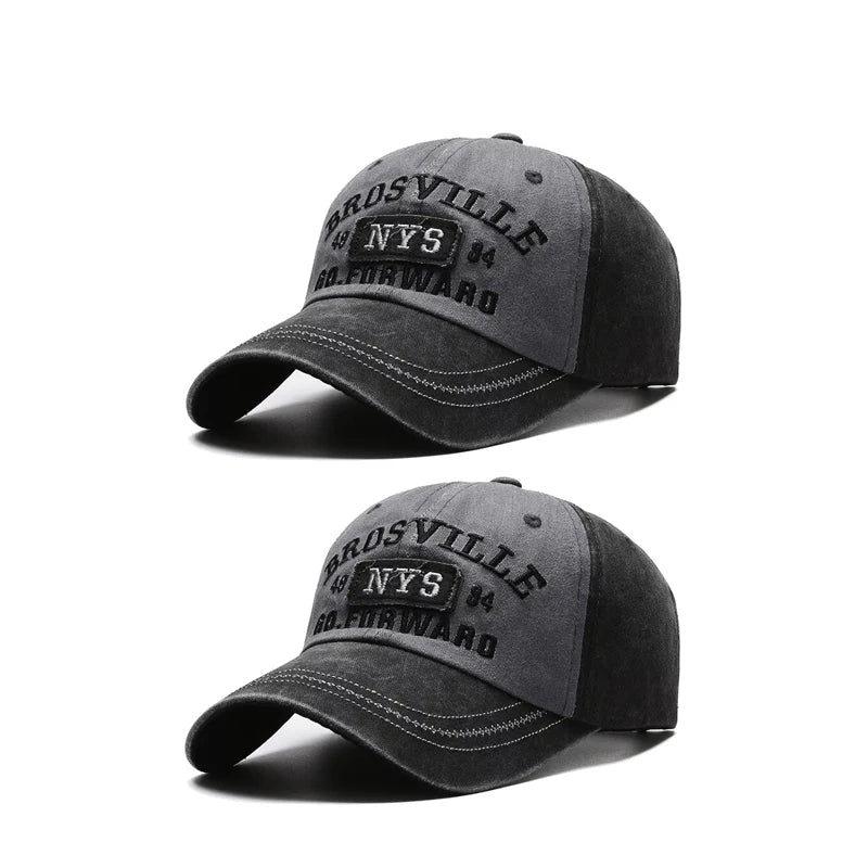 Four Seasons Men's Baseball Cap Casual Wash Embroidered Cap Curved Brim Bowler Sun Hat