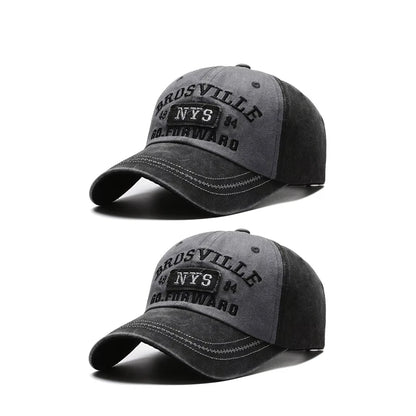 Four Seasons Men's Baseball Cap Casual Wash Embroidered Cap Curved Brim Bowler Sun Hat