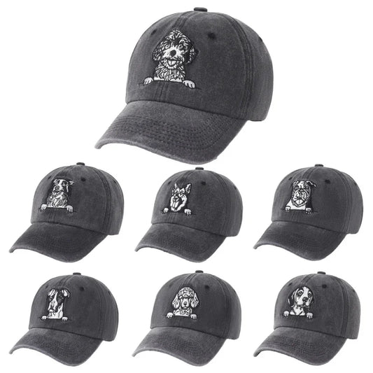 Washed Vintage Black Baseball Cap For Men