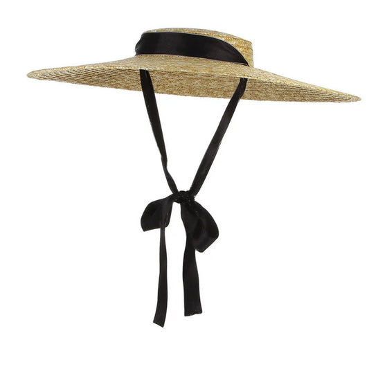 Summer Big Natural Straw Hats For Women Hand Made Wide Brim Beach Visor Caps