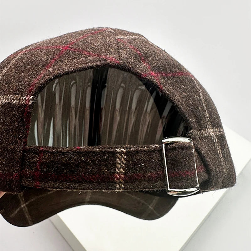 New Men Women Versatile Color Block Woolen Cloth Baseball Caps