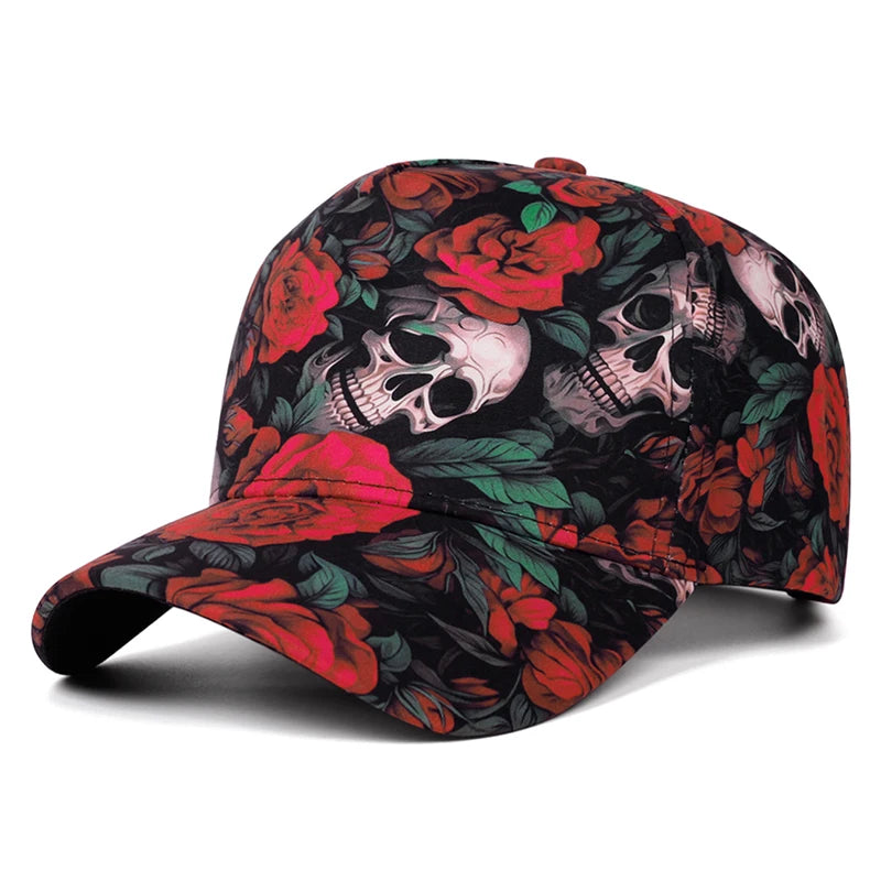 Fashion Creative New Baseball Hat Printed Skeleton Hip Hop Skateboarding Hat Outdoor Daily Decoration Hat Unisex