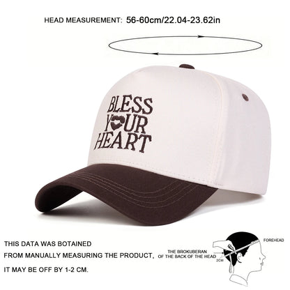 Unisex Bless Your Heart Letter Embroidery Baseball Caps Spring and Autumn