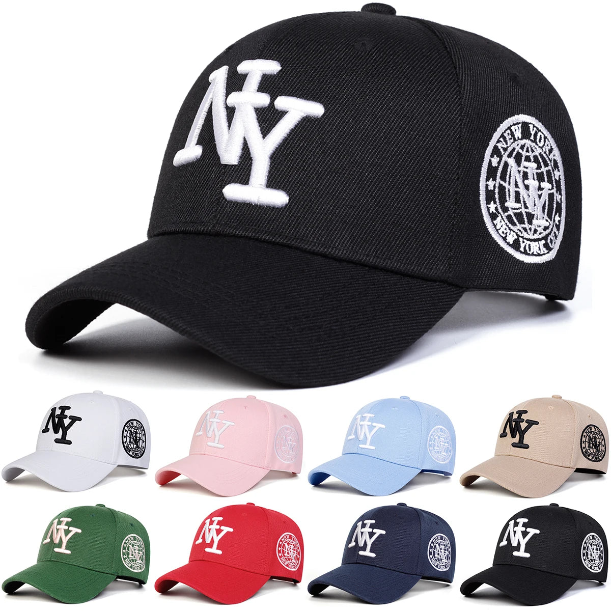 Unisex NY Letter Embroidery Baseball Caps Spring Autumn