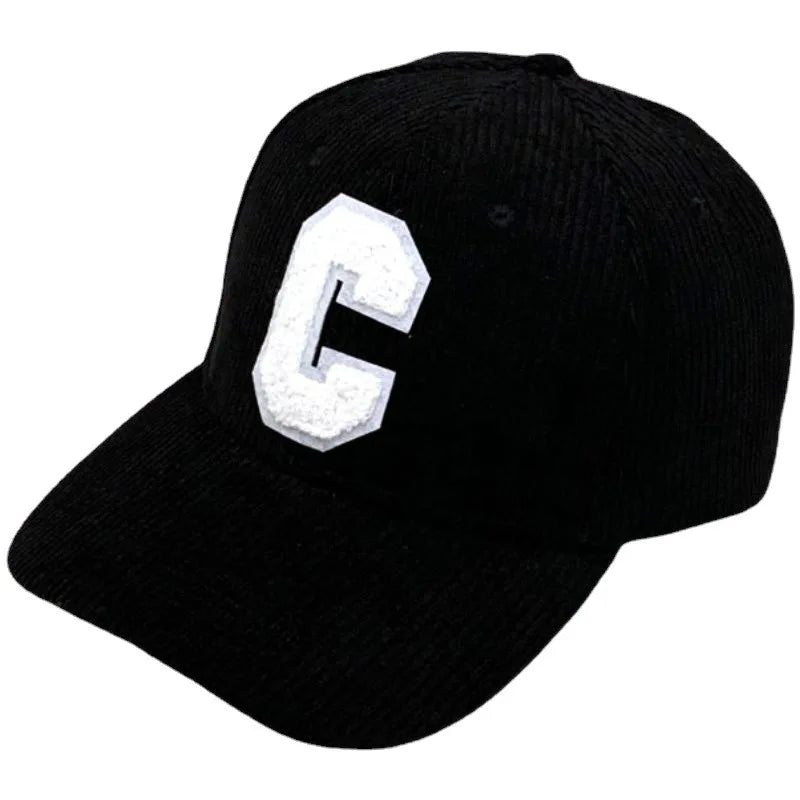 Fashion Corduroy Baseball Cap Ladies Letter C baseball Hat Women Man