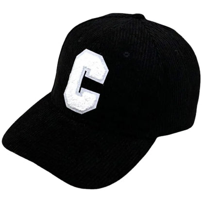 Fashion Corduroy Baseball Cap Ladies Letter C baseball Hat Women Man