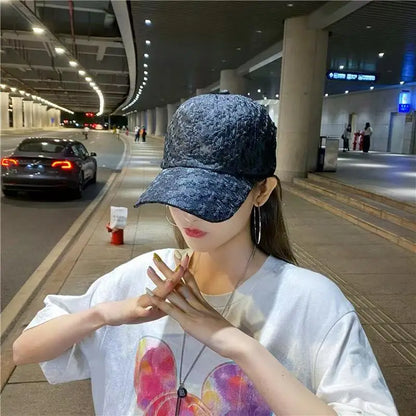 Spring and Summer Women's Face Covering, Casual Hollow Flower Baseball Cap