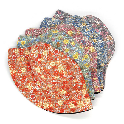 Spring Summer Small Floral Print Bucket Hat