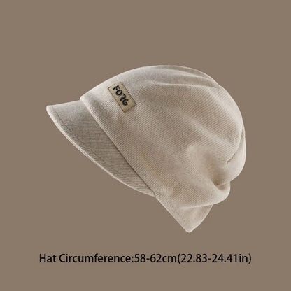 Versatile Soft Knitted Hat Elastic Thickened Peaked Cap