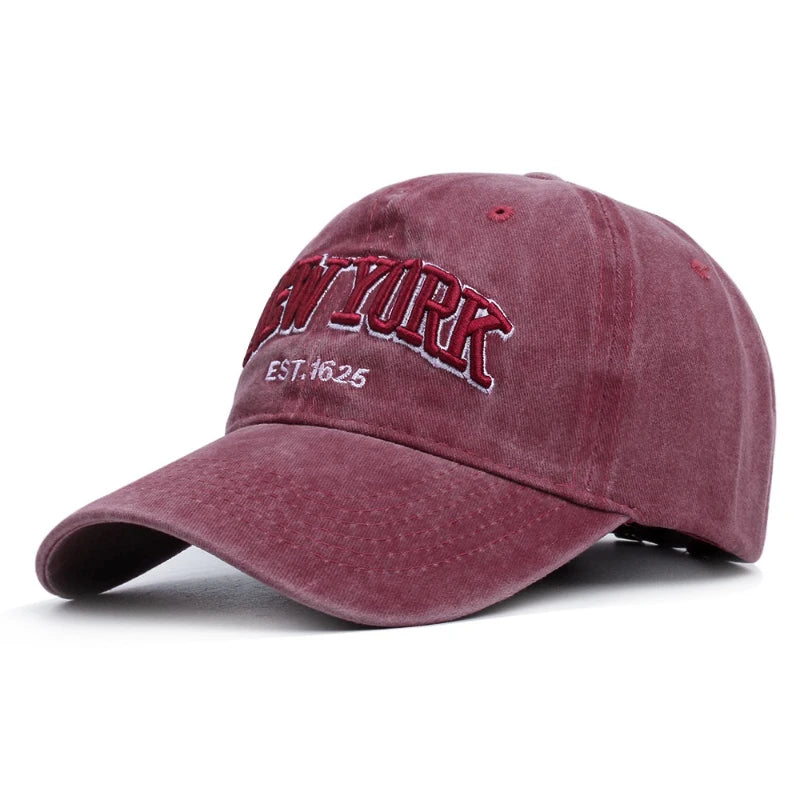2025 New York Washed Cotton Cap Protection Casquette Dad Hat Outdoors Cap