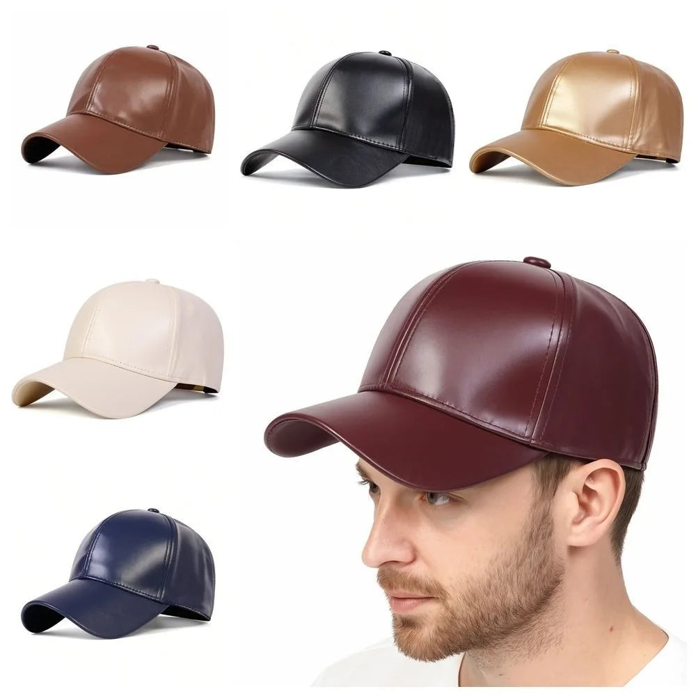 Simple Fashion PU Solid Baseball Cap Casual Caps