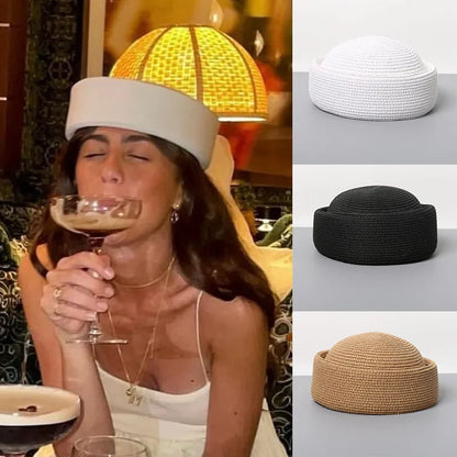 Straw Pillbox Hat Summer Beret Sun Hats