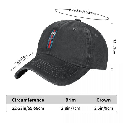 Washed Men's Baseball Cap Racing Team Trucker Snapback Caps Dad Hat Martini Racing Golf Hats