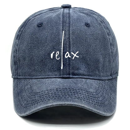 Washed Cotton Snapback Baseball Hat Artistic Text Relax Snapback Hat