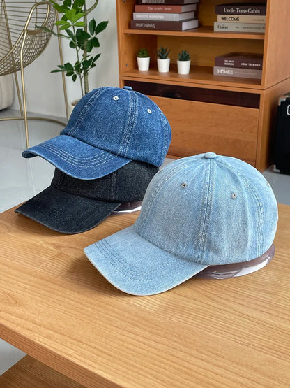 Vintage Washed Denim Baseball Cap - Men's Sports Sun Hat