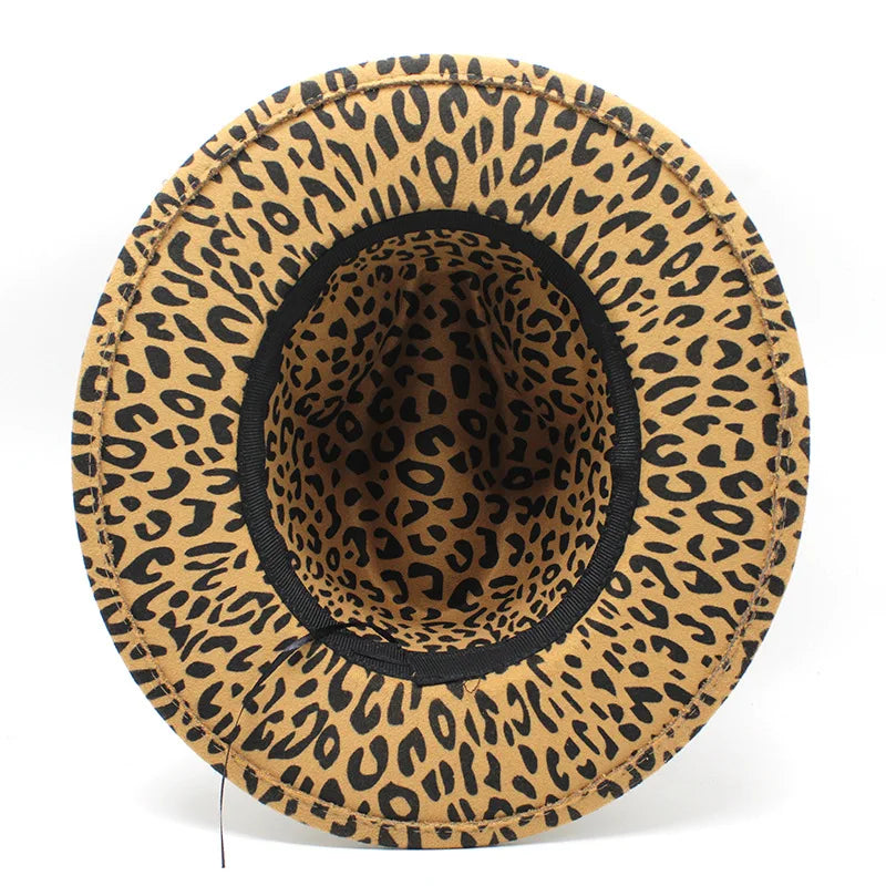 Women Leopard Open Road Hat Fedora Hat