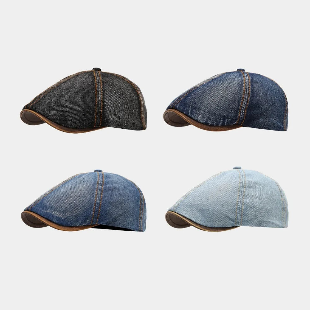 Fashion Washed Denim Beret Hat Unisex