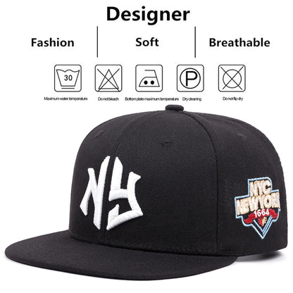 Men's Fashion Letter NY1664 Embroidered Snapback Hat Hip Hop Cap