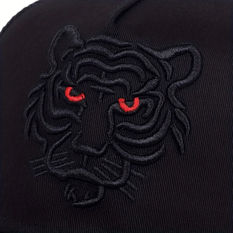 Unisex Tiger Head Embroidery Baseball Caps Adjustable Casual Hats