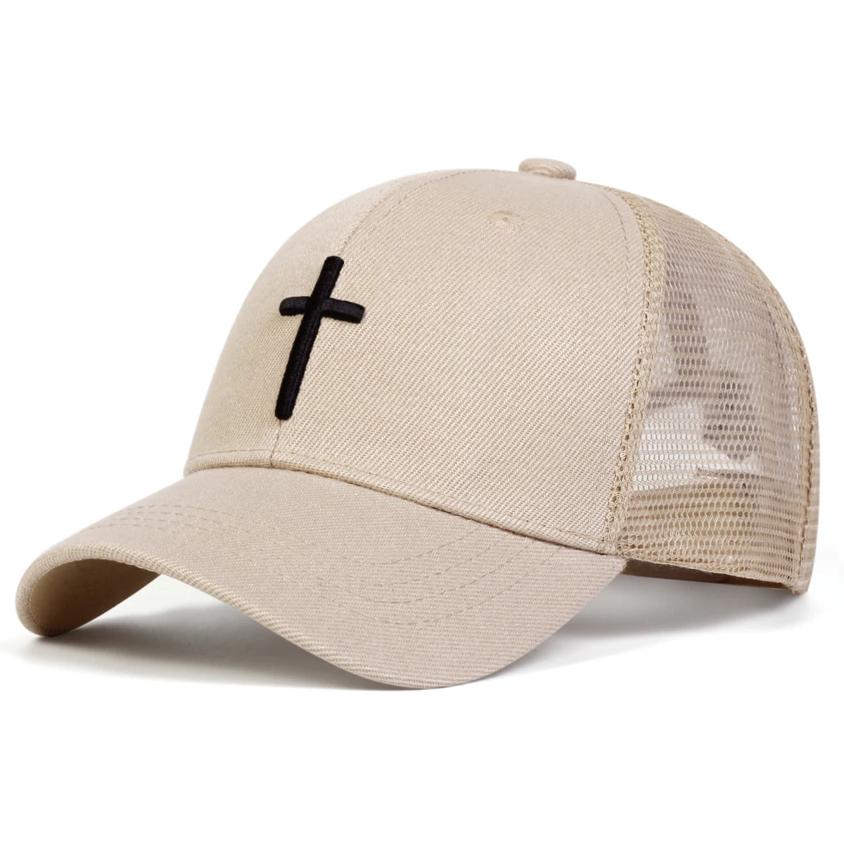 Unisex Cross Embroidery Baseball Net Caps Hip Hop Cap Spring Summer
