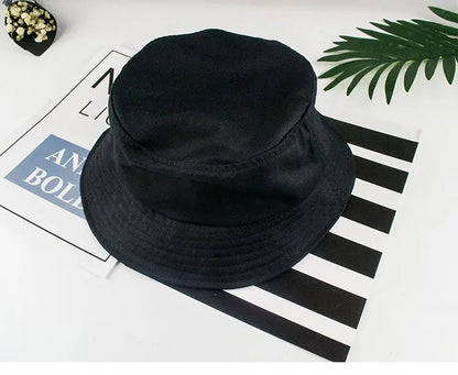 Solid Color Fisherman Hat Korean Trendy Hip Hop Bucket Hat Summer Flat Top Sun Cap Casual Outdoor